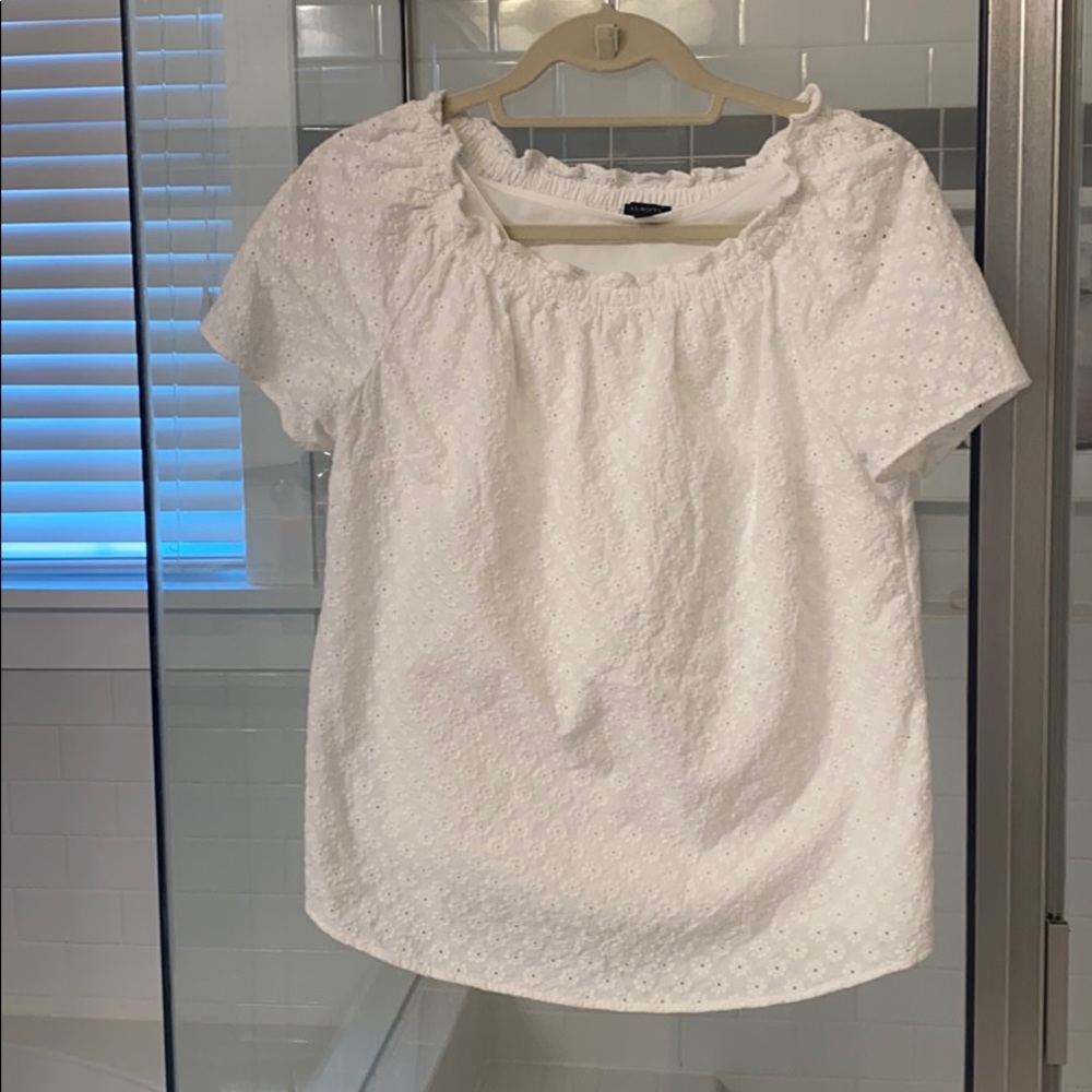 Talbots White Eyelet Blouse